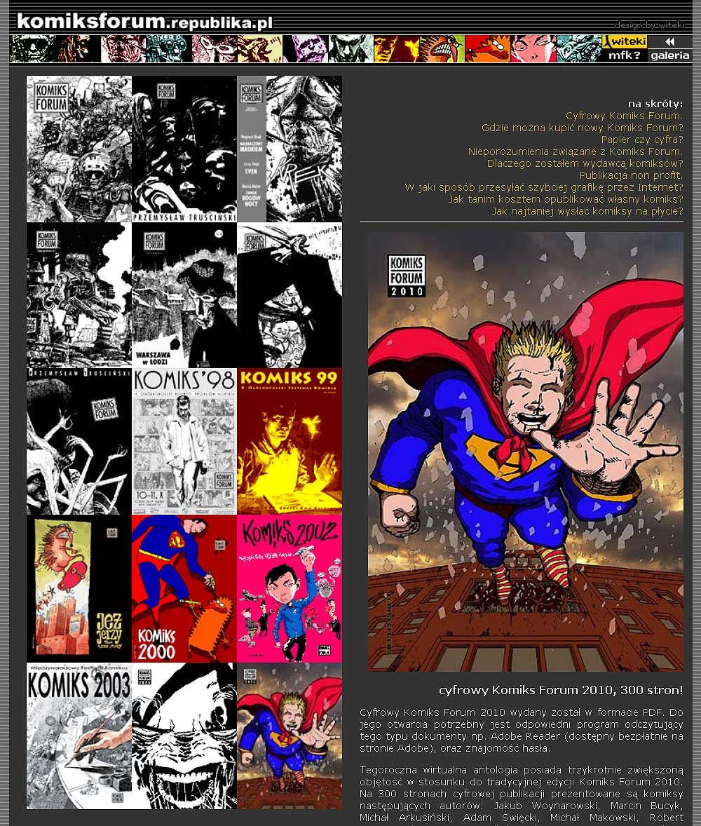 pierwsza witryna Komiks Forum